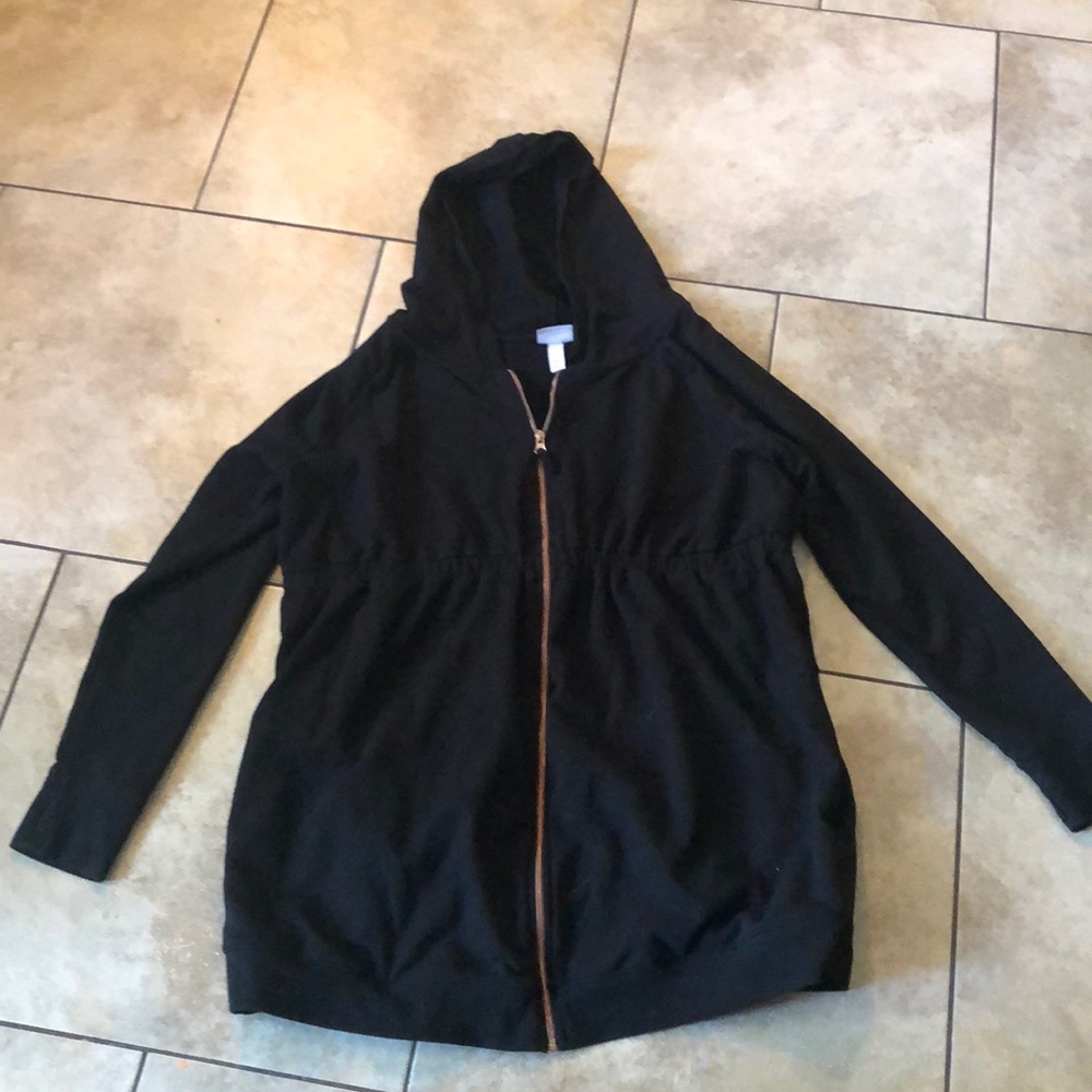 Maternity black zip up jacket